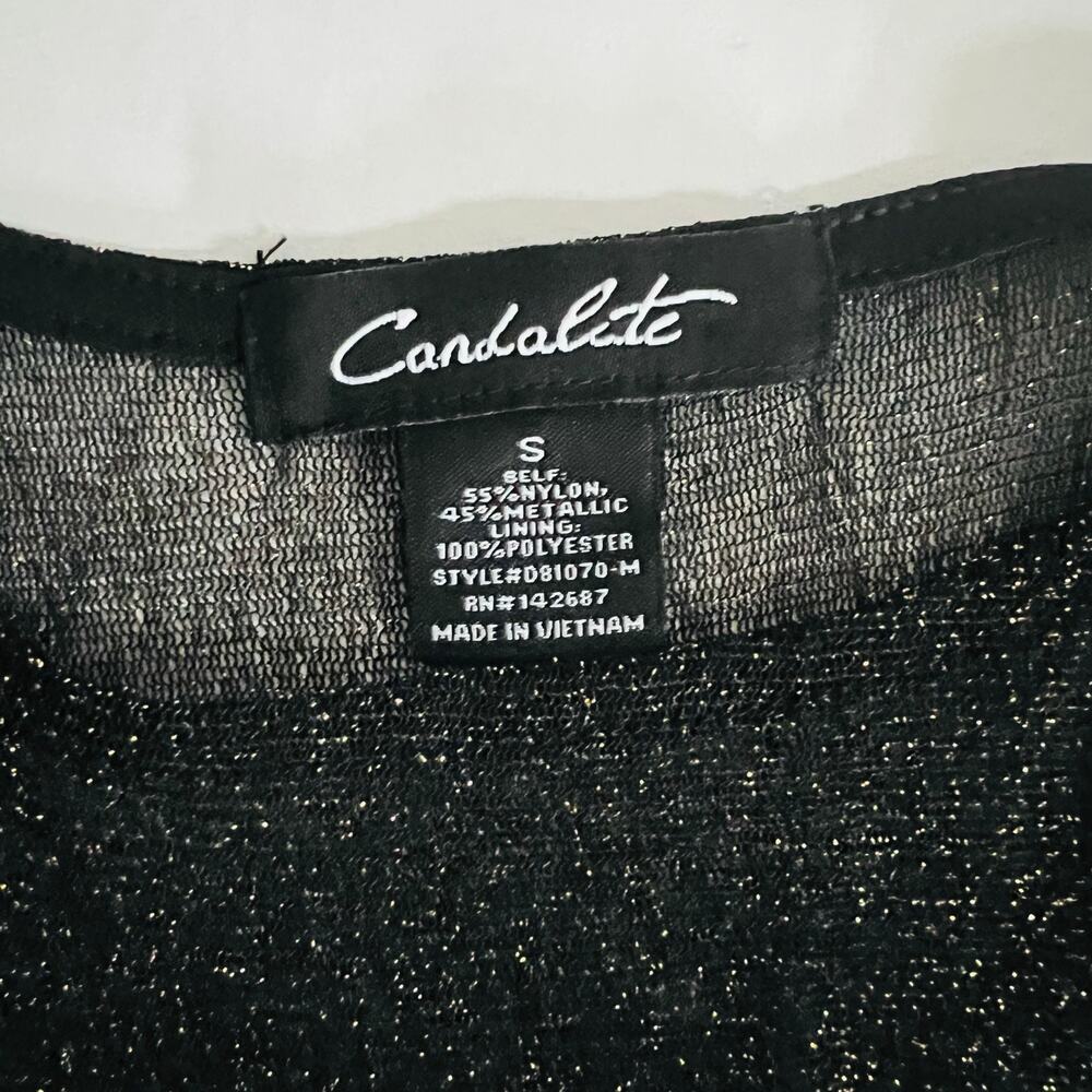 CandaLite Glittery Mesh Lined Sleeveless Maxi Dress Size S Small Bronze - Picture 3 of 6